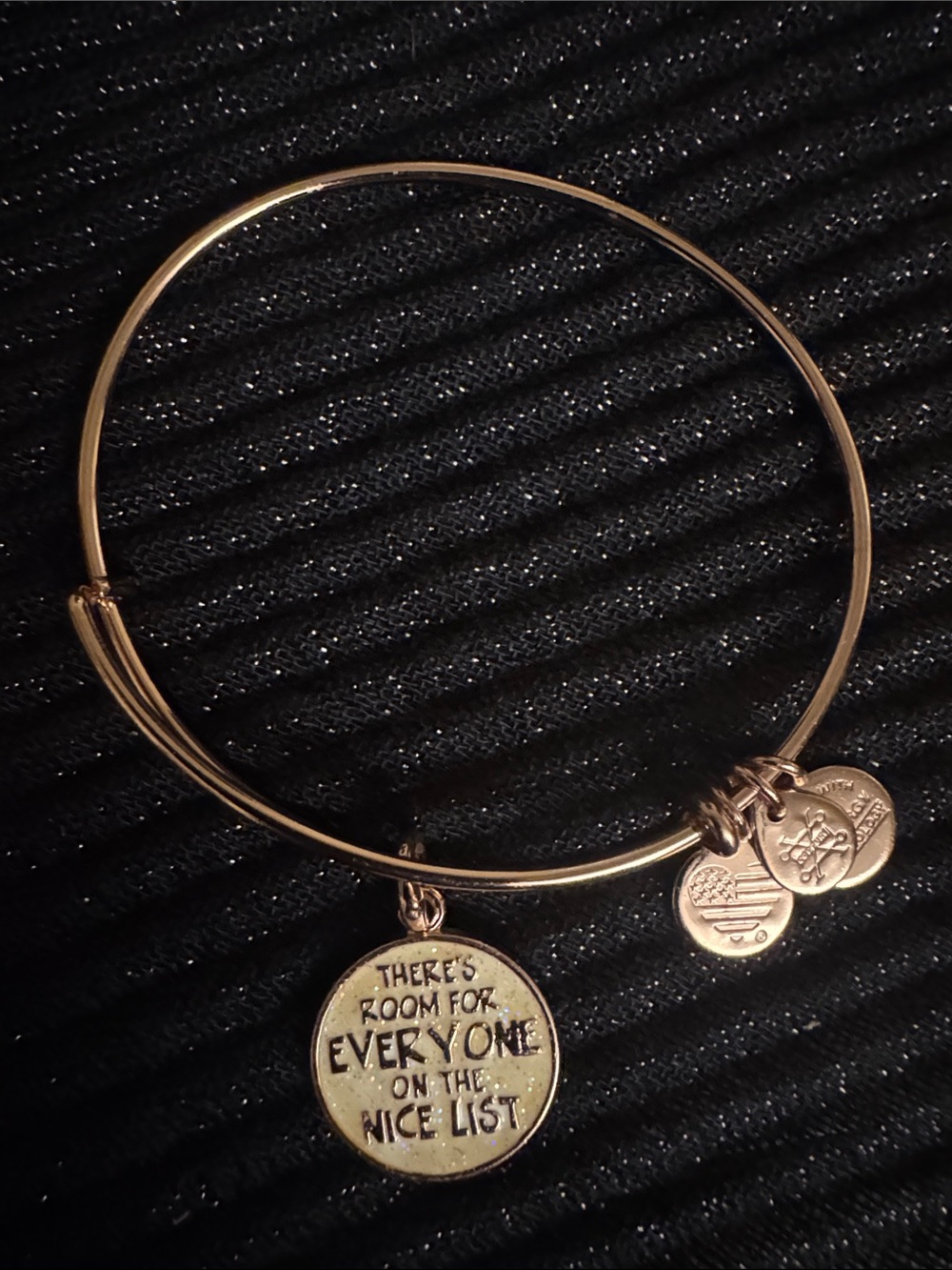 Gold-Tone Inspirational Charm Bangle Bracelet